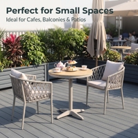 Table de bistrot extérieure en aluminium de 31,5 pouces, petite taille, imperméable, antirouille, table d'appoint pour balcon, jardin, cour