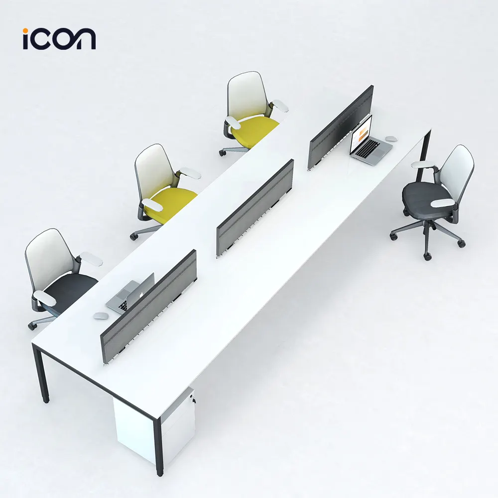 Yüksek kaliteli açık çalışma alanı ofis iş istasyonları 2 / 4 / 6 koltuk bilgisayar ofis masası