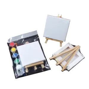 BESTLINE 2024 Mini Canvas Frame 10*10cm Small Drawing Board Easel DIY Acrylic Painting Canvas 8*8cm For Kids