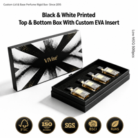 Boîte Cadeau de Luxe Personnalisée pour Parfum avec Couvercle et Base, Emballage Rigide en Carton à Motif Géométrique Artistique pour Fragrances – Édition USA