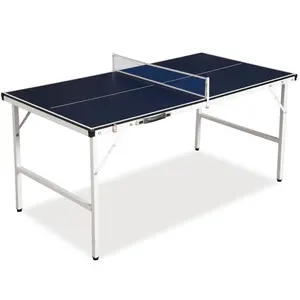 फैक्टरी कस्टम सस्ते पोर्टेबल मिड-साइज़ फोल्डेबल टेबल टेनिस टेबल नेट 2 पैडल के साथ इनडोर आउटडोर के लिए 3 बॉल्स एडजस्टेबल फीट