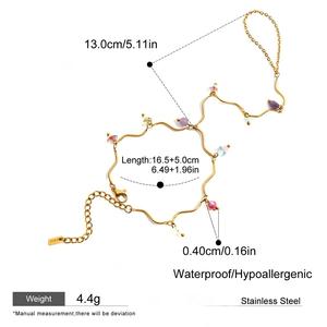 Joyería, Brazalete <span class=keywords><strong>de</strong></span> Acero Inoxidable Chapado en <span class=keywords><strong>Oro</strong></span> <span class=keywords><strong>de</strong></span> 18K con Mariposa y Anillo <span class=keywords><strong>de</strong></span> Dedo con Circonita Cúbica Brillante <span class=keywords><strong>para</strong></span> Mujer - Product Image 6