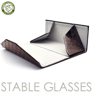 爷爷眼镜店定制标志最新奢华印花PU皮革磁性眼镜保护套便携式折叠盒 - Product Image 5