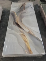 Panneau mural en PVC de style moderne 1220*2440 MM, finition brillante UV, effet marbre, insonorisant, imperméable, ignifuge, fluorescent, pour salle de bain et salle à manger