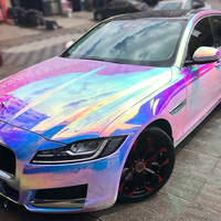 Film de protection de carrosserie de voiture WRAPMASTER 5*56 pieds, changement de couleur, PET, chrome arc-en-ciel, autocollant de voiture blanc, décoration brillante, film vinyle pour voiture