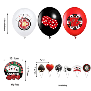 Hot Selling <b>Custom</b> Casino Birthday Party Decorations <b>Balloon</b> Banner Cake Topper Set for Vegas Theme Party - Product Image 3