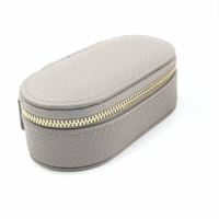 Boîte à bijoux en cuir PU de haute qualité, personnalisée, en gros, mini-organisateur de voyage pour boucles d'oreilles et bagues, petite étui ovale en cuir