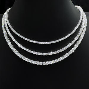 Grensoverschrijdende Europese Amerikaanse tennisarmband ketting <span class=keywords><strong>moissanite</strong></span> S925 sterling zilver Cubaanse ketting koude wind unisex groothandel - Product Image 4