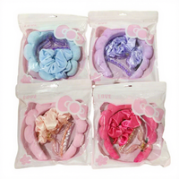 Ensemble de 3 bandeaux unisexes en forme de cœur, style coréen, avec pochette auto-scellante, pince à cheveux mignonne de dessin animé et bracelet