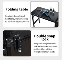 Tables de manucure OBOX OEM/ODM de qualité supérieure, table à ongles noire et rose pour les services d'art des ongles et de pédicure, pour utilisation en salon