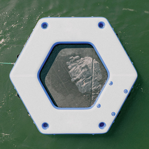 Plateforme flottante hexagonale gonflable en PVC de 0,9 mm pour yacht, ponton et espace de repos en mer, modèle Commercial <span class=keywords><strong>Happy</strong></span> Island pour l'extérieur - Product Image 5