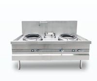 Équipement de cuisson commercial professionnel Gamme de wok à 2 brûleurs en acier inoxydable Table de cuisson basse pression Cuisson au gaz naturel GPL TG
