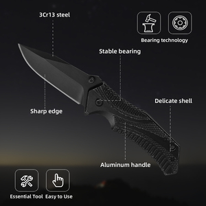 Couteau de chasse pliable HL Outdoor, couteau de survie en acier inoxydable, couteau <span class=keywords><strong>suisse</strong></span> de poche, revêtement en aluminium, couteau tactique pliable - Product Image 4
