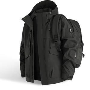 Chaqueta Impermeable Unisex para Montaña, Otoño, con Capucha, Cierre de Cremallera, Forro Polar, Cortavientos, para Correr, Senderismo y Actividades al Aire Libre - Product Image 3