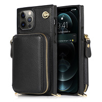 Per iPhone13 custodia in pelle per cellulare con cerniera tipo di portafoglio multifunzione custodia protettiva XR spallacci custodia per telefono