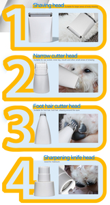 MRY <span class=keywords><strong>Dog</strong></span> Paw Trimmer 4 en 1 Cortaúñas para perros de bajo ruido para el cuidado de perros <span class=keywords><strong>Kit</strong></span> DE ASEO inalámbrico Molinillo de uñas Afeitadora impermeable para cachorros - Product Image 6