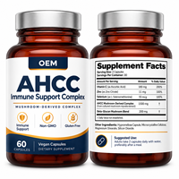 Fabricant de compléments alimentaires en capsules AHCC pour le soutien immunitaire, marque privée personnalisée, complexe de champignons, vente en gros, fabrication OEM ODM