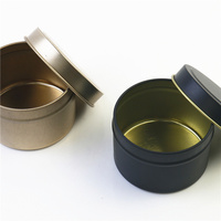 2oz 4oz 8oz Großhandel Gold Schwarz Silber Metall-Kerzendosen mit Deckel Beliebte Luxuriöse Runde Tiefe Behälter Geschenkbox