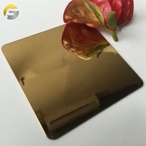 CL287 גבוהה באיכות נירוסטה גיליון מתכת 316l כיתה 8k זהב מראה נירוסטה גיליונות קיר פנל - Product Image 2