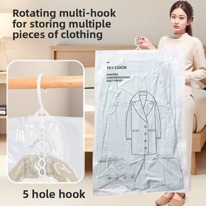 Bolsa de Compresión Colgante <span class=keywords><strong>para</strong></span> Almacenamiento de <span class=keywords><strong>Ropa</strong></span>, Chaquetas, con Bomba de Vacío, Organizador Antipolvo y Antimoho, Venta <span class=keywords><strong>al</strong></span> Por Mayor - Product Image 1