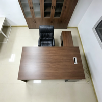 Bureau de direction moderne avec tiroirs, bureau en forme de L pour manager, mobilier de bureau en bois de noyer pour patron, PDG