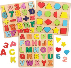 Tablero de Madera con Alfabeto y Números Coloridos, Juguete DIY para Niños, Coordinación Mano-Ojo, Rompecabezas 3D Montessori Educativo, 50 Piezas, Venta al Por Mayor - Product Image 3