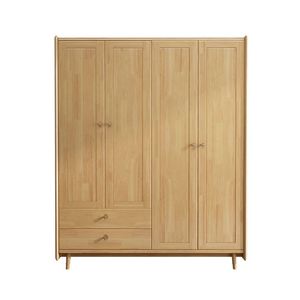 Armario Nórdico de Madera Maciza con Puertas Abatibles, de Cuatro o Cinco Puertas, Gran Capacidad, Mueble de Almacenamiento para Dormitorio, Diseño Moderno y Minimalista - Product Image 5
