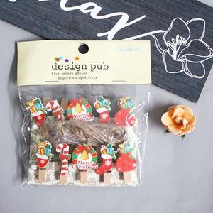 10 pièces/sac Mini pinces à linge dessin animé ours Animal en forme <span class=keywords><strong>de</strong></span> Clips en bois avec ficelle <span class=keywords><strong>de</strong></span> Jute pour Photos cartes décoration murale - Product Image 6