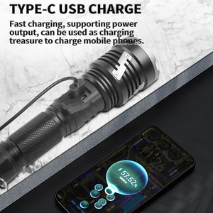 XHP360 ไฟฉายกำลังสูง 30W LED จอแสดงผลดิจิตอลแบบชาร์จไฟได้ระยะไกลไฟฉายยุทธวิธี - Product Image 5