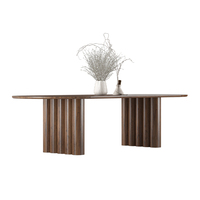 Ensemble de table à manger de style rétro nordique, en noyer, meubles de cuisine modernes pour restaurant, table à dîner de luxe assemblée