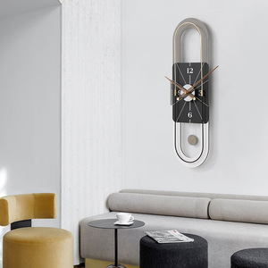 Modern High-End Luxury <b>Wall</b> <b>Clock</b> Irregular Shape 27.3Cm X 85.5Cm Quartz Movement Battery Powered Home <b>Decor</b> - Product Image 4