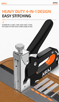 AIRAJ 6524 Agrafeuse pneumatique manuelle professionnelle, moteur sans balais, construction métallique, longueur des clous de 1 1/4" à 2 1/4" pour clôtures et rembourrages