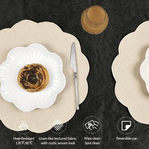 <span class=keywords><strong>Set</strong></span> di 4 <span class=keywords><strong>Tovagliette</strong></span> Rotonde in Finto Lino, Resistenti al Calore, Antiscivolo e Antimacchia, per Cucina e Sala da Pranzo, Eleganti <span class=keywords><strong>Tovagliette</strong></span> Decorative - Product Image 3