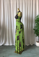 Robe longue sans manches imprimée 9 couleurs pour femme, avec liens au dos, coupe incurvée, grande taille, style africain, du S au 2XL