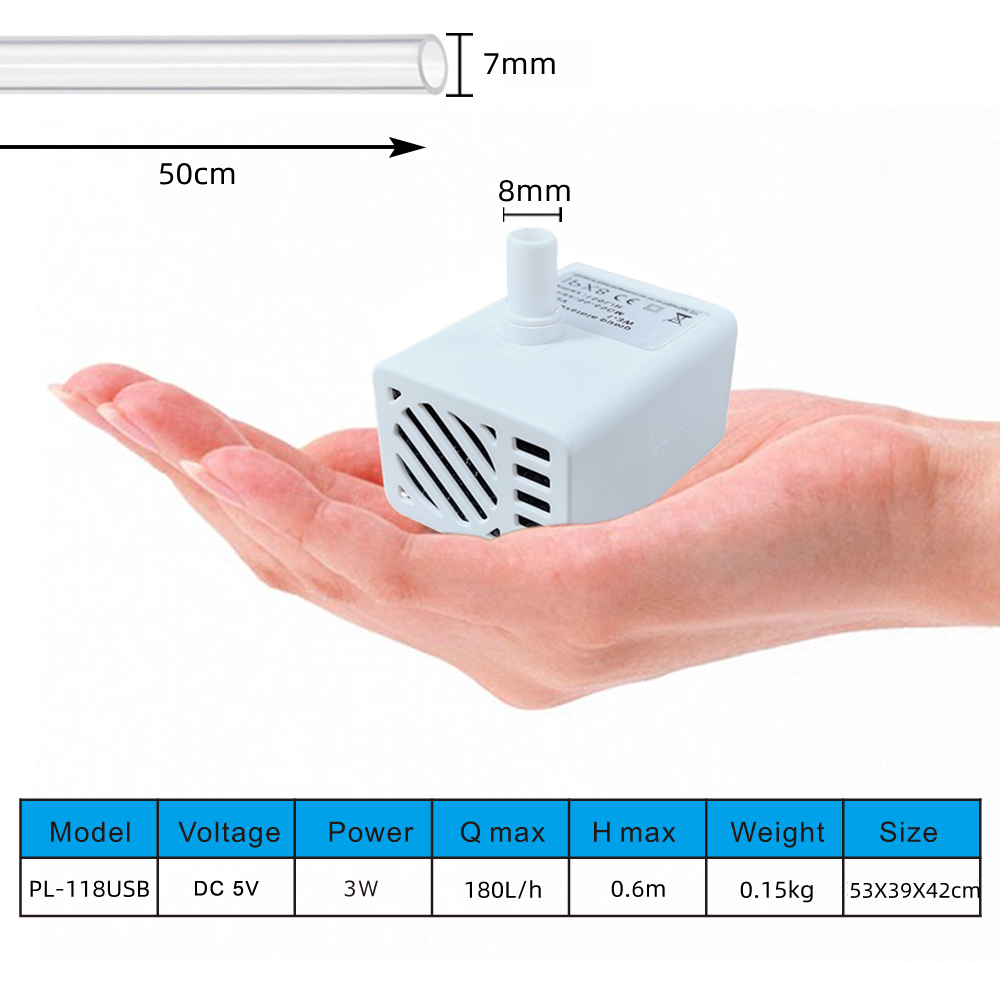 White DC 5V 3W Mini Submersible Water Pump for Pet Drinking Machine USB · image 5