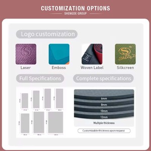 <span class=keywords><strong>Tapis</strong></span> de <span class=keywords><strong>yoga</strong></span> Umicca en forme de capsule, antidérapant, entièrement personnalisé, couleur unie, impression de logo, vegan, en caoutchouc PU mat, ovale, courbé, beige crème, 6 mm - Product Image 3