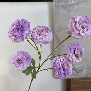Arreglo de flores de peonía de rosas artificiales de simulación de 6 cabezas para FONDO DE BODA producto decorativo de alta calidad - Product Image 4