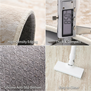 Alfombra EiffelHome de Estilo Crema, Color Sólido, Poliéster Impermeable, Personalizable, de Pelo Medio, Cuadrada, para Sala de Estar - Product Image 6