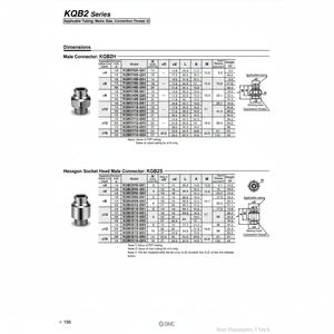 Raccords à touche unique en métal SMC Pneumatics KQB2H16-G03 pièces pneumatiques - Product Image 1