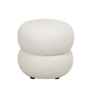 Pouf rond moderne en tissu capitonné blanc pour s'habiller et se maquiller, salon et chambre à coucher