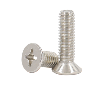 สกรูหัวจมแบบไขว้ ชุบเหล็ก-นิกเกิล ขนาด M1 ถึง M6 มาตรฐานกวางตุ้ง Yb/T 819 ขายส่งจากโรงงาน - Product Image 1