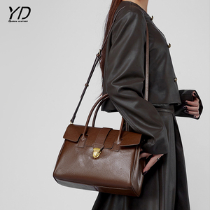 Borsa a mano in vacchetta conciata al vegetale stile Vintage in vera pelle borsetta da donna
