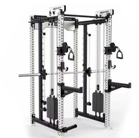 Rack multifonctionnel Smith, combo croisé de câbles et squat, équipement d'entraînement Smith multifonctionnel pour salle de sport intérieure