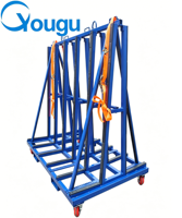 Chariot de rangement pliable anti-collision en verre, chariot à outils en acier à grande capacité, conteneur roulant