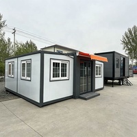 Maison conteneur préfabriquée pliable et extensible à double aile pour école miniature, camping, salle de classe pour personnes âgées, hôtel, complexes hôteliers, cabane de plage, restaurant
