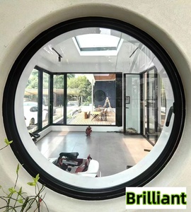 Tùy chỉnh cong hợp kim nhôm + Tempered kính an toàn hiện đại căn hộ Windows Swing mở nhiều kích cỡ không thấm nước Windproof - Product Image 6