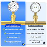 High Accuracy Liquid Filled Pressure Gauge 0-100Psi Stainless Steel 2.5 Inch Dial 3/4 Female Thread for Oil Water