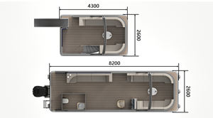 Allhouse Luxury 27FT Double Deck Aluminium Pontoon Boat <span class=keywords><strong>Kit</strong></span> DIY Assemblage Trous pré-percés pour moteur hors-bord EVA Hobbyist - Product Image 2