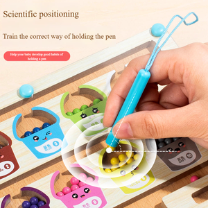 Unisex <span class=keywords><strong>Montessori</strong></span> smistamento perline gioco piccolo labirinto magnetico giocattolo materiale di legno per 2 a 4 anni ragazzi e ragazze - Product Image 5