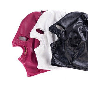 Maschera in Pelle PU Nera Morbida per Adulti con Occhi e Bocca Esposti, Maschera Sexy, Prodotti per Punizioni e Costrizioni BDSM0013 - Product Image 5